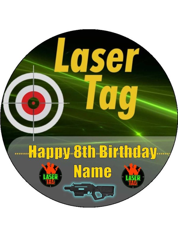 Laser Tag Cake Topper Edible Wafer Birthday Cake Decorations #02