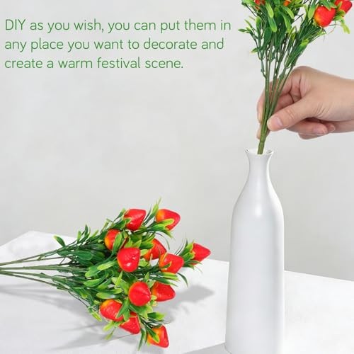6 Pcs Artificial Strawberry Stems, 10.61 Inch Fake Red Berry Branches Plastic gallery