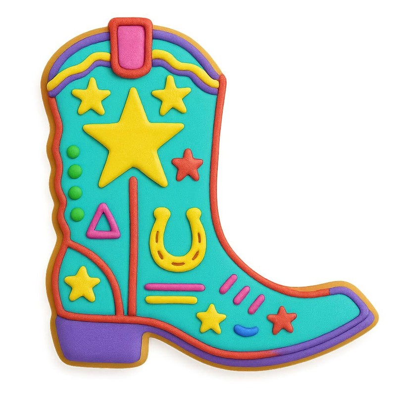Cowboy Boot Cookie Cutter - 4.25x3.94 Inches,(Random Colors) gallery