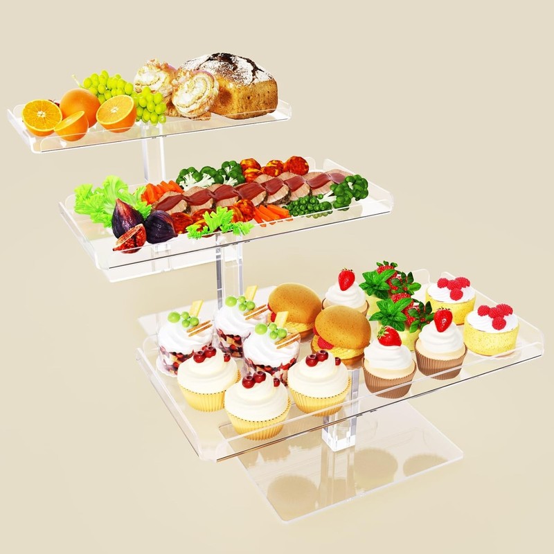 Dessert Cupcake Stand 3 Set Acrylic Tiered Serving Tray Dessert Table Display