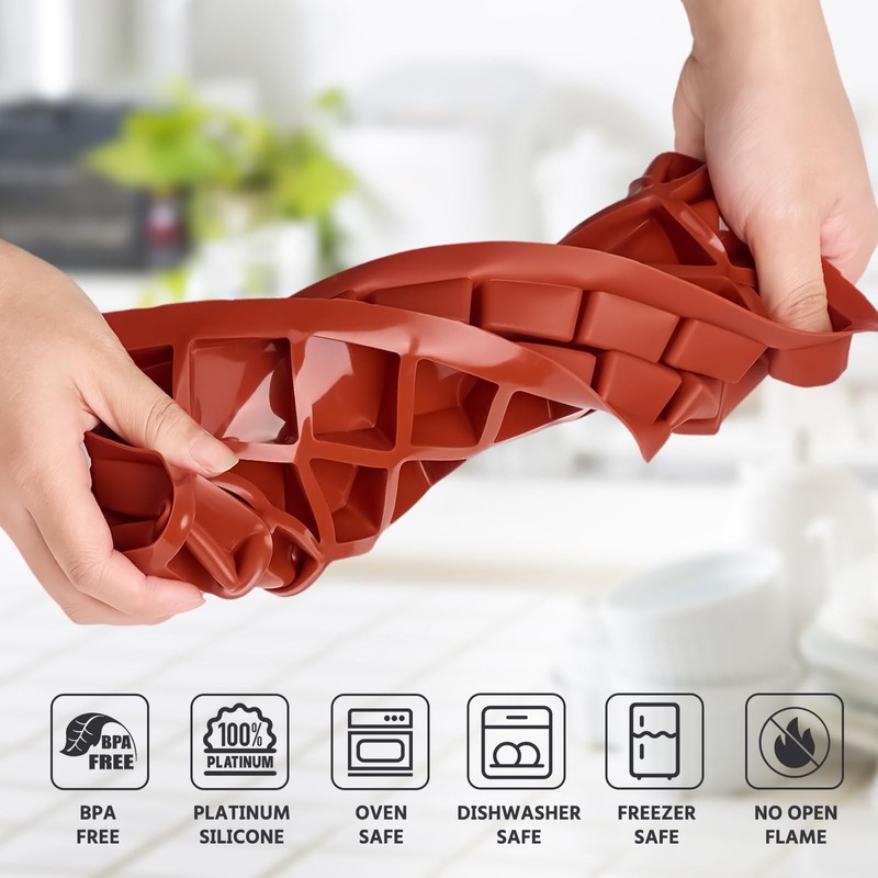 Square Silicone Chocolate Molds, 40-Cavity Candy Molds, Mini Ice Cube Moulds gallery