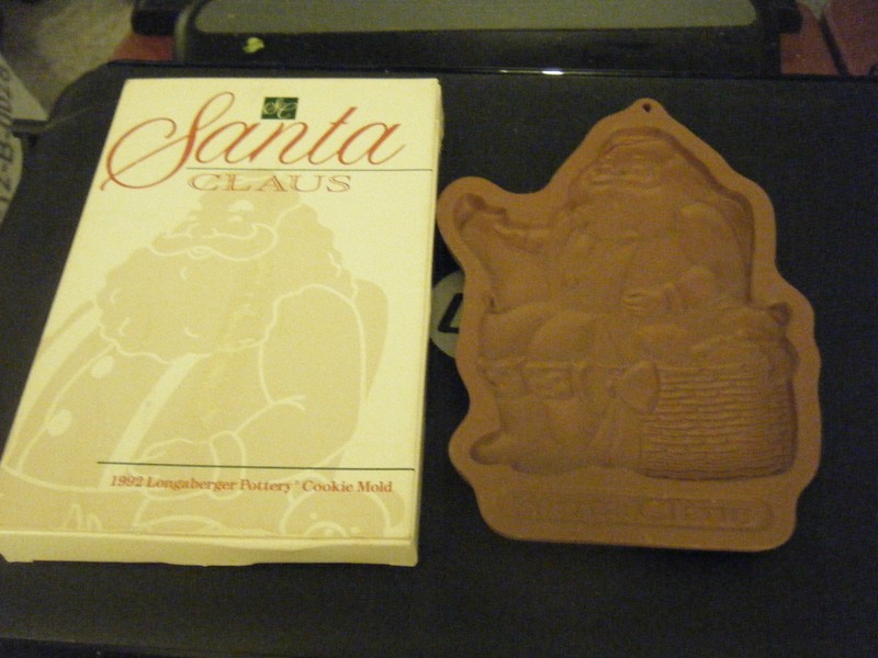 Longaberger Pottery 1992 “Santa Claus” Cookie Mold w/Box