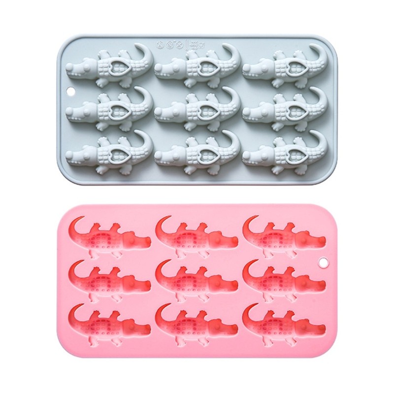 Multipurpose Crocodiles Shaped Silicone Mold Set 9 Cavities Baking Freezing Safe gallery