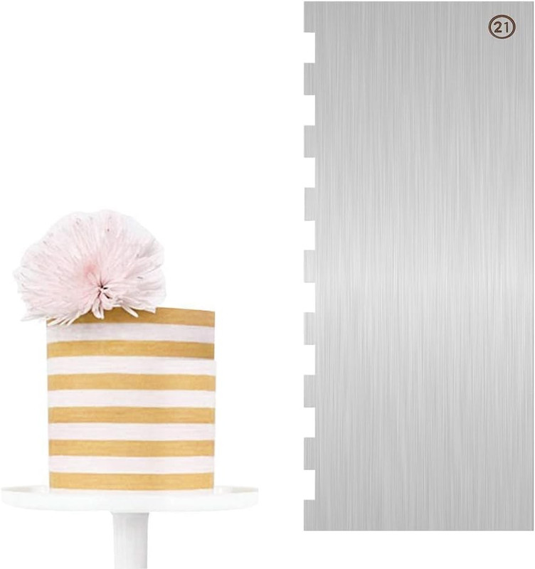 Cake Scraper Smoother Cake Decorating Supplies Kit 9 Inch Metal Bench Scraper fo gallery