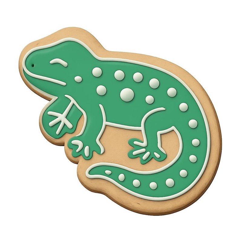 Spotted Leopard Gecko Cookie Cutter & Stamp, Fondant & Clay - 4x2.5 gallery