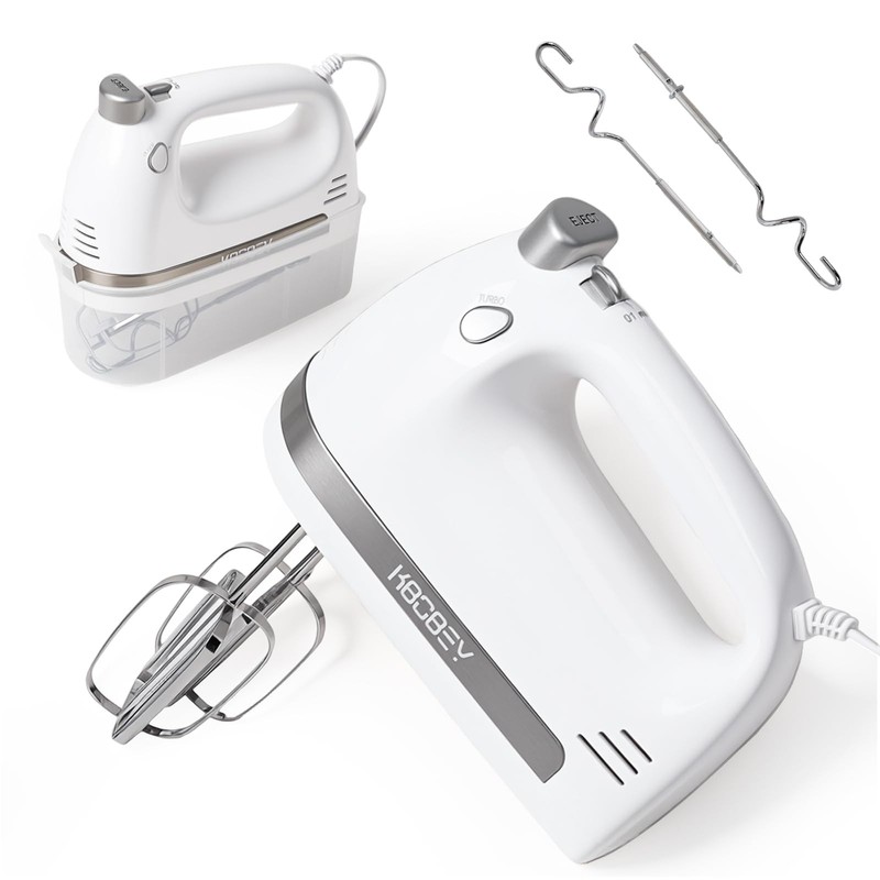 450W Electric Hand Mixer, 5-Speed Handheld Mixer with Storage Case, Turbo & E…