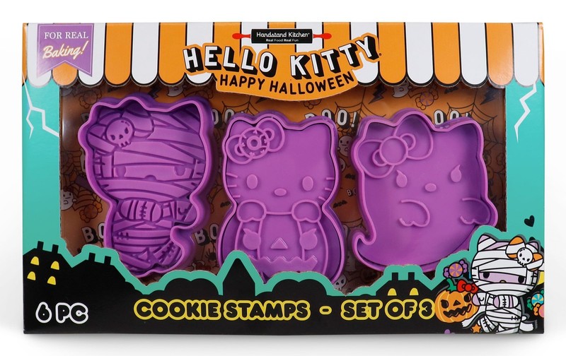 Hello Kitty Halloween Cookie Cutter Stamp Set with Ghost, Mummy & Jack-O-Lant…