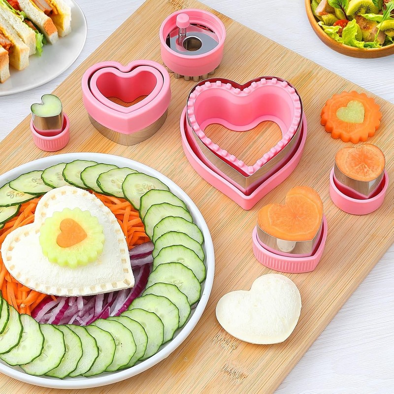 Heart Cookie Cutters Set,6 Pcs Uncrustables Maker Bread Cutters Heart Shapes DIY gallery