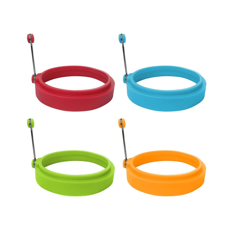 Food Grade Silicone Egg Rings, Multicolor, Egg Ring Molds for Cooking, Fried Egg