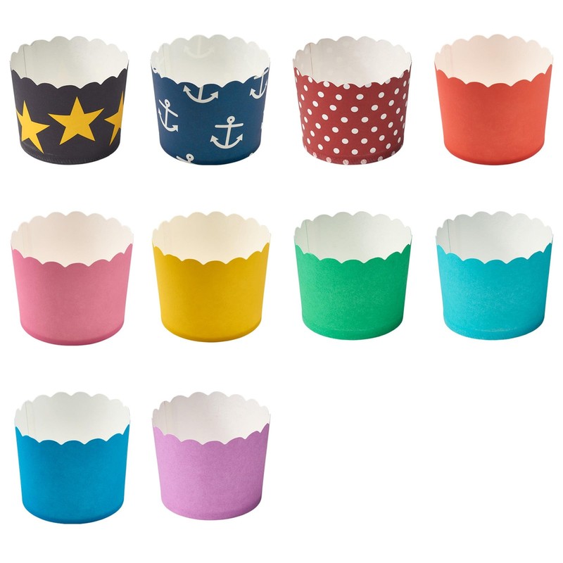 Blue Scalloped Baking Cups Oven Safe Delicate Scalloped Edge Standard 50 PCS gallery