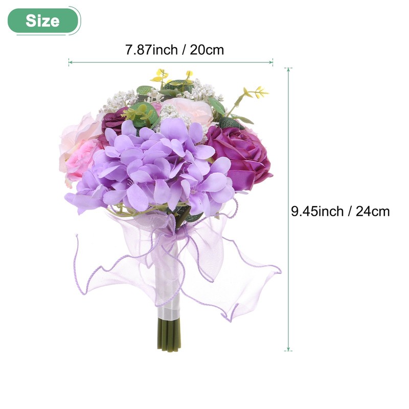 Wedding Bouquet for Bride, Artificial Bridal Bouquet[Purple] gallery