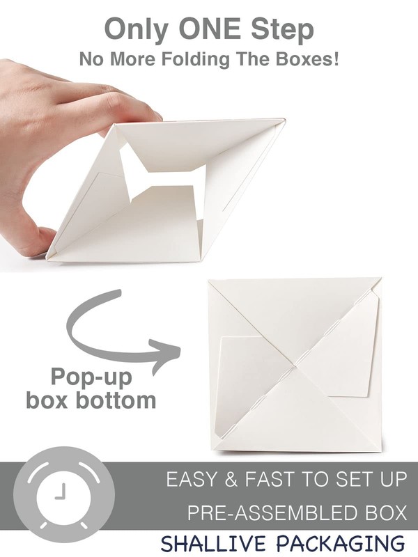 15-Count White Cupcake Boxes with Window Inserts for Mother's Day 3.5" gallery