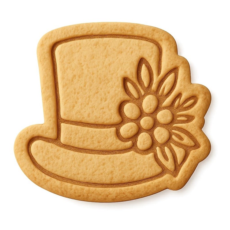 Floral Adorned Top Hat Cookie Cutter & Stamp, Fondant & Clay - 4x3.8 gallery