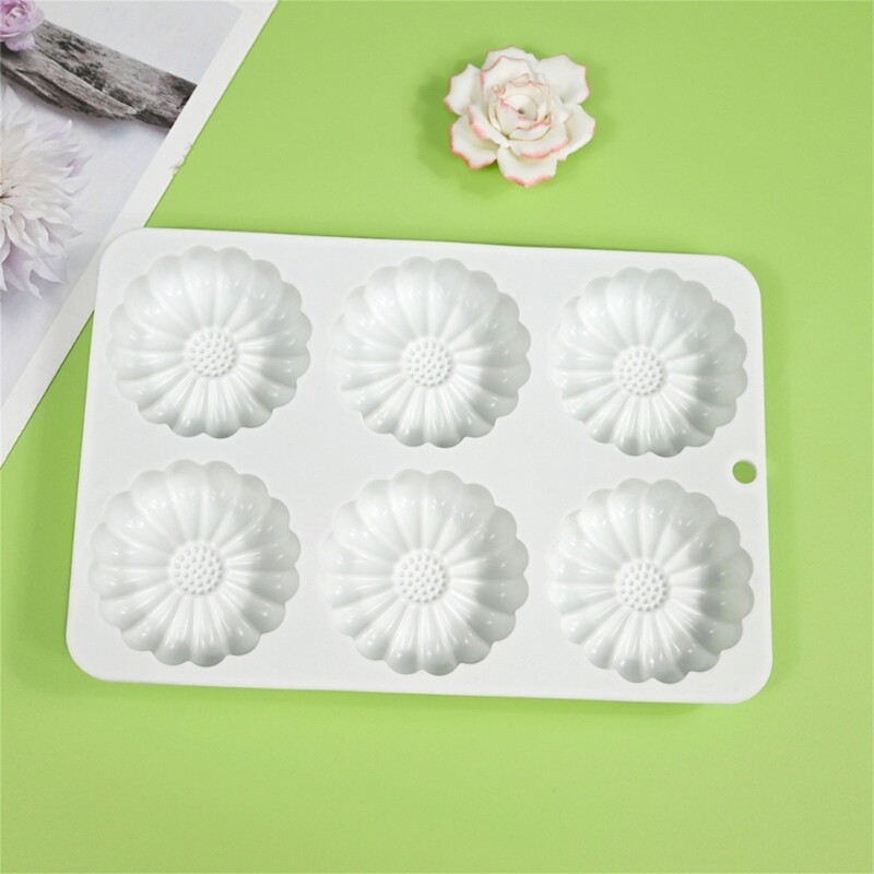 6-Cavity Flower Shape Silicone Mold Fondant Chocolate Mold DIY Mousse Cake Mold gallery