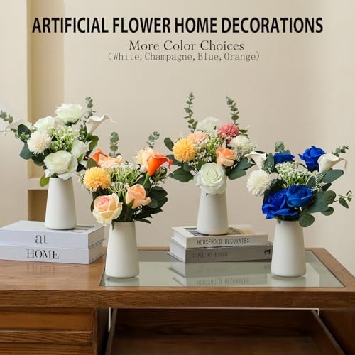 Fake Flowers with Ceramic Vase, Artificial Silk Roses in a Vase, Faux Flowers gallery