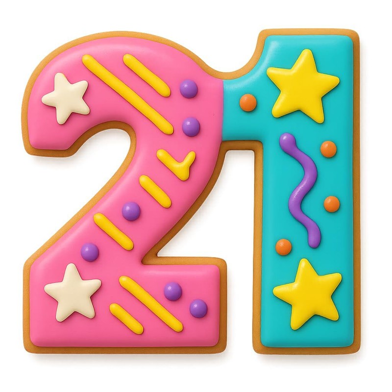 Number 21 Cookie Cutter - 3.3x3.2 Inches, Birthday Celebration (Random Color) gallery