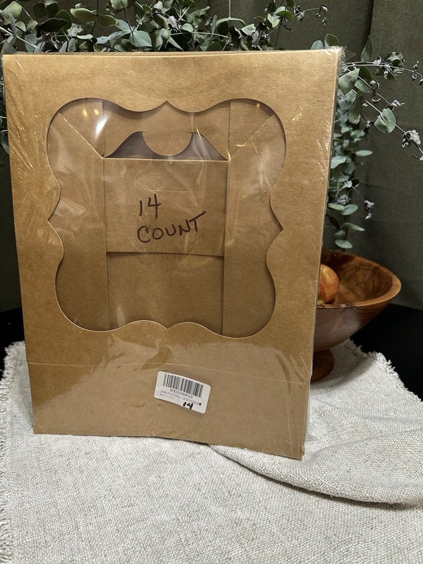 Brand new sealed pack of kraft bakery/gift boxes with clear display windows. gallery