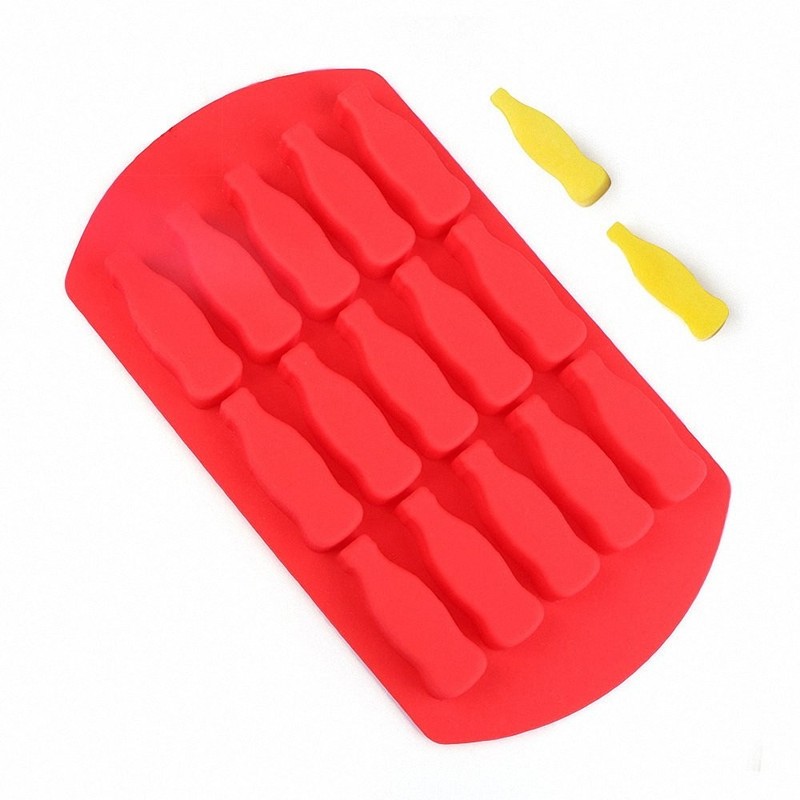 15-Cavity Cola Glass Bottle Silicone Tray Mold for Chocolate, Gummy, Jello Sh…