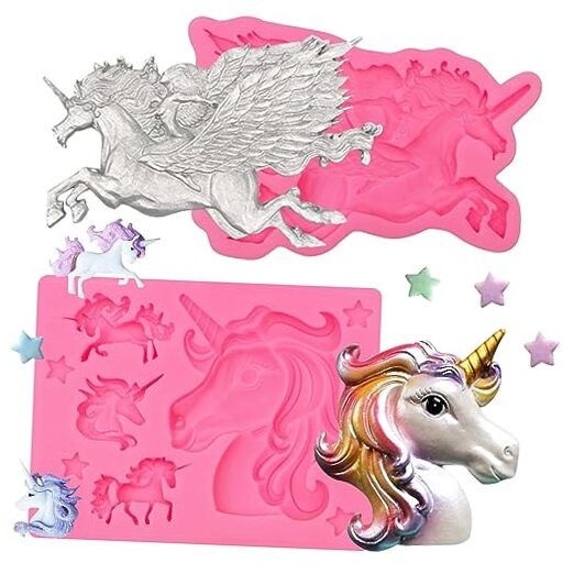 Unicorn Silicone Fondant Molds, Horse Chocolate Molds for Unicorn Resin, Cake