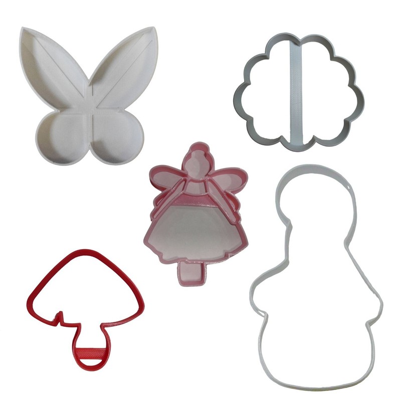 FAIRY GARDEN WINGS HOUSE FLOWER SET OF 5 COOKIE CUTTERS MADE IN USA PR1935
