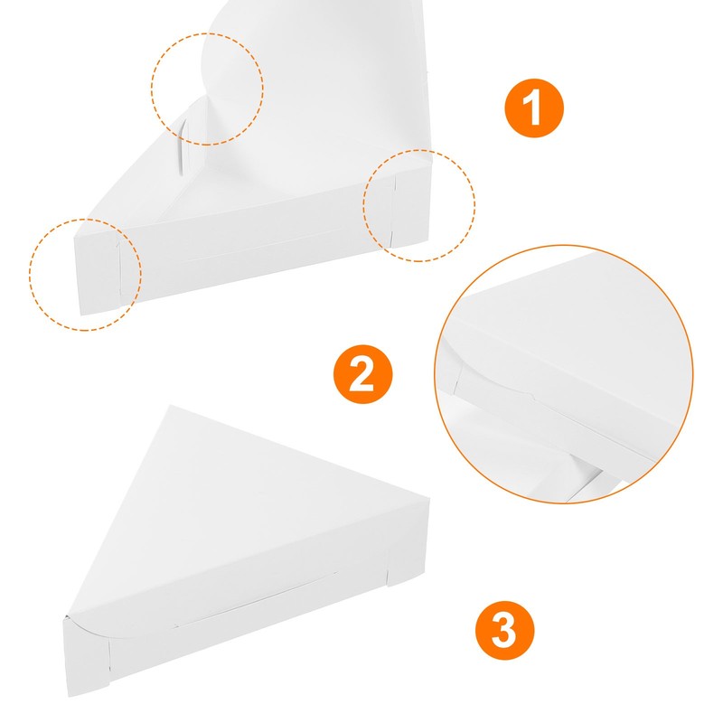 Pizza Boxes, 24Pcs 205x165x45mm - Triangle Pizza Slice Box (White) gallery