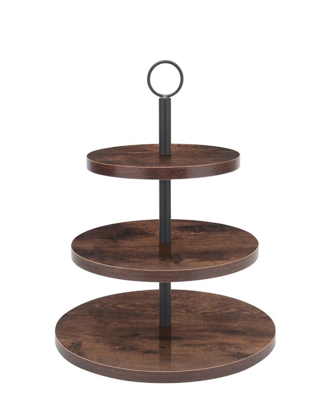 3 Tier Cupcake Stand, Large Tiered Serving Tray Cupcake Tower, Wood Veneer Se…