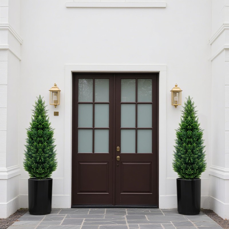 Gzfdy 4Ft Artificial Cedar Topiary - Uv Resistant Fake Shrubs Ground gallery