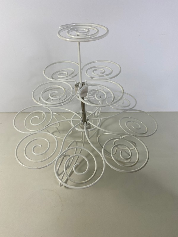 Wilton Cupcake and Treat Stand White Metal Holds 13 Cupcakes gallery