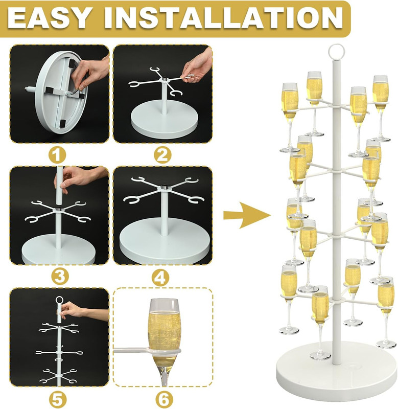 Champagne Tree Stand,Champagne Tower,4 Tier Metal Cocktail Tree Stand,Cocktail T gallery