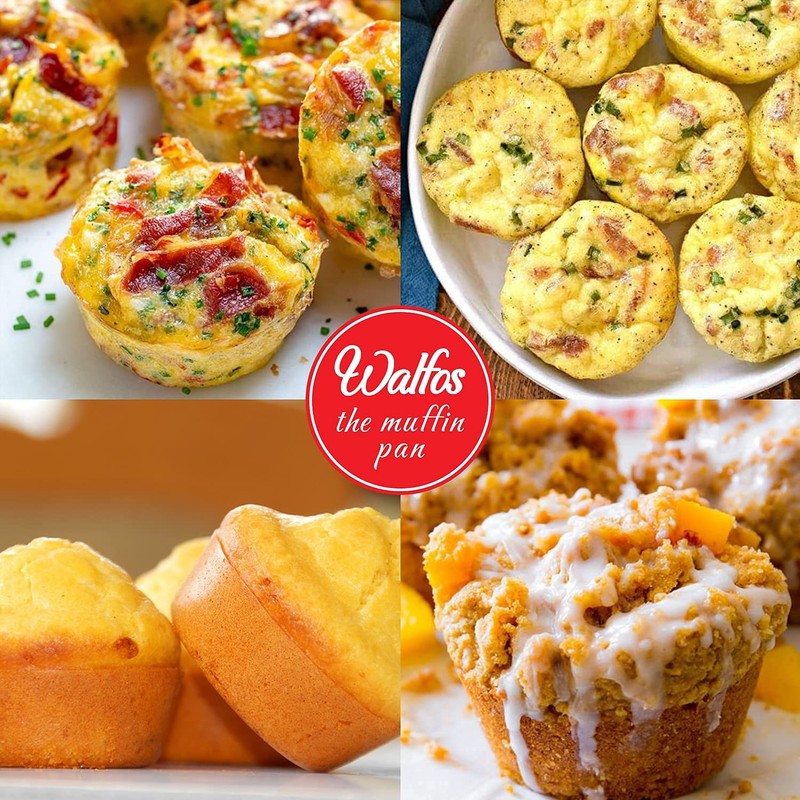 Walfos Muffin Pan Set - 12 2 Pcs: 12 Cups, Regular, (12 Cup-2PK) gallery