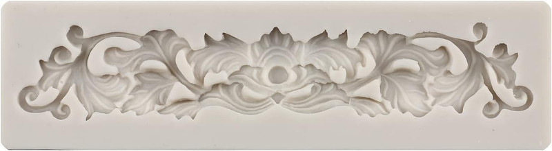 Baroque Style Curlicues Scroll Lace Silicone Fondant Molds Relief Flower Molds F gallery