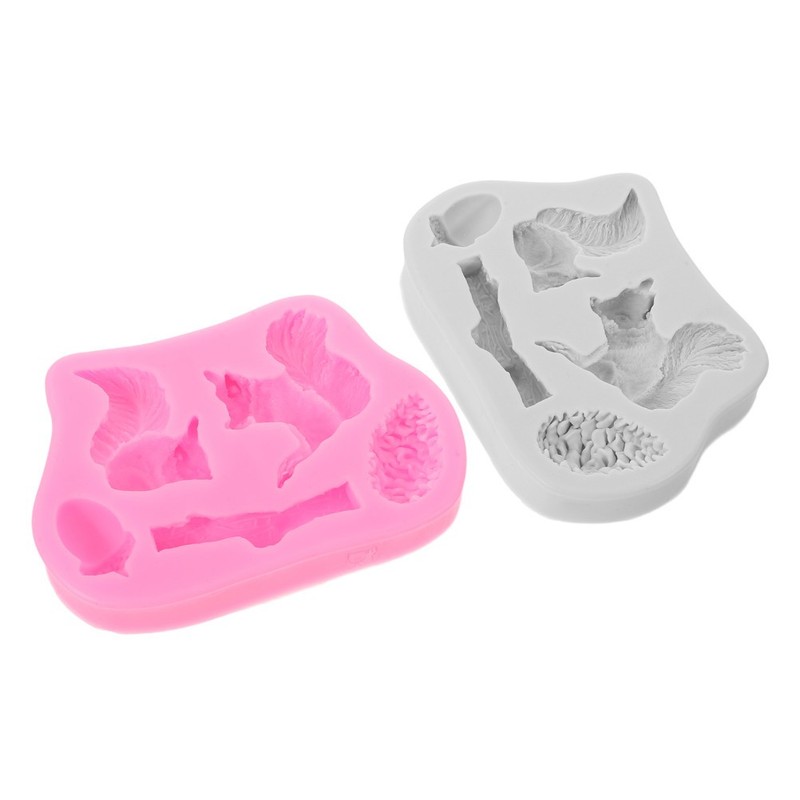 2 Pcs Squirrel Silicone Mold Chocolate Molds Cute Animals Candy Acorn gallery