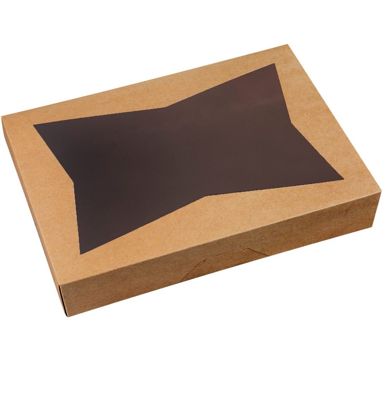15 PCS Brown 16x11x2.75 Inch Pastry Bakery Box Window Holds 12 Donuts Cookies gallery