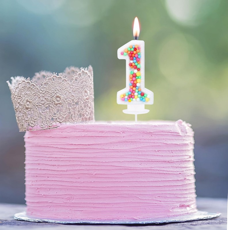 Number 1 Birthday Candle Rainbow 1 Candle for First Birthday Princess Toddler gallery