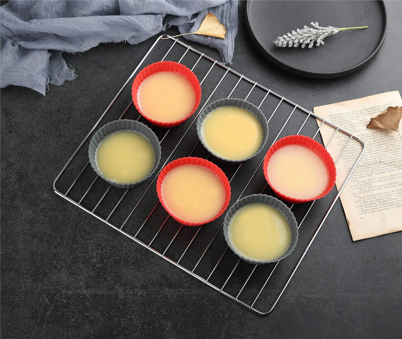12 Pack Reusable Nonstick Jumbo Silicone Baking Cups, Cupcake and Muffin Liners, gallery