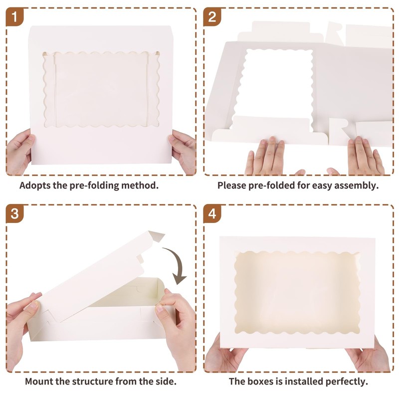 30pcs Cookie Boxes, 14x10x2.5 Inch Large Treat Boxes with Window for Treats, ... gallery