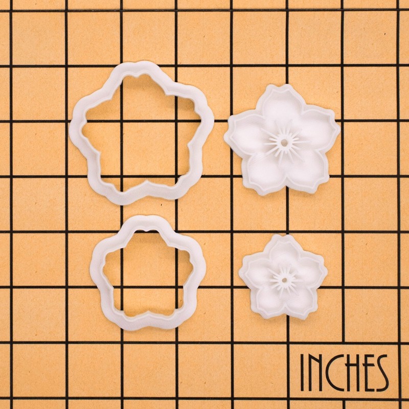 Cherry Blossom Kiss - Mini 2" Cookie Cutter & Stamp Set - Sakura Flower Design gallery
