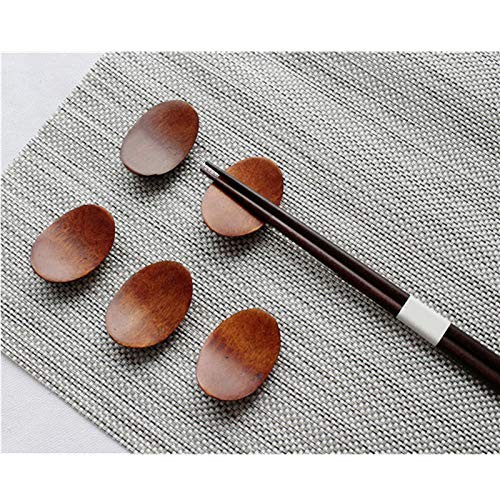 5 PCS Wood Chopstick Rest Chopsticks Holder Dinner Server Spoon Fork Knife Stand