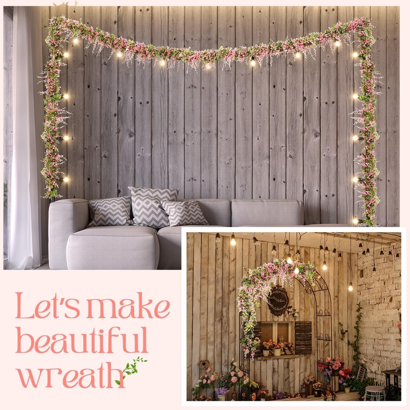 Crowye 10 Pcs 7.2Ft/Pcs Artificial Flowers Wisteria Garland Artificial Wisteria gallery