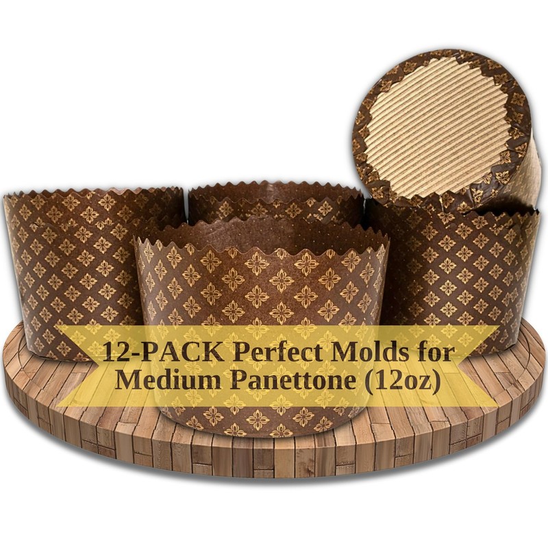 12 PCS 12oz Panettone Paper Mold 3.14×4.33 Inch 8cm x11cm Kulich Baking Form