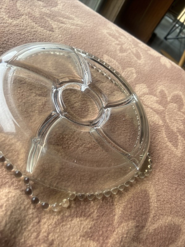 Vintage Imperial Glass Candlewick 5 sectioned Clear Bowl Dish gallery