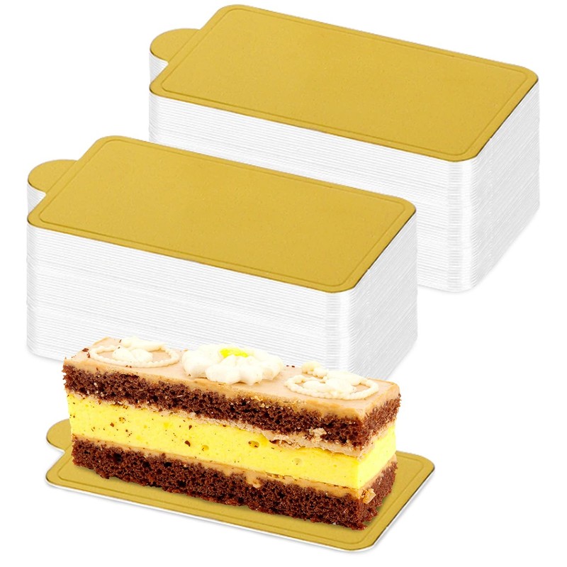 200 Pcs Mini Cake Boards, Golden Paper Mousse Boards Mini Bases Cupcake Desse...