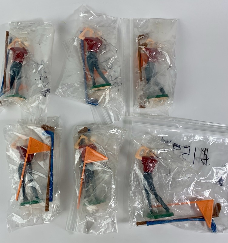 Lot of 6 - Vintage GOLF Golfer with Clubs & Flag CAKE TOPPER Toppers - New! gallery