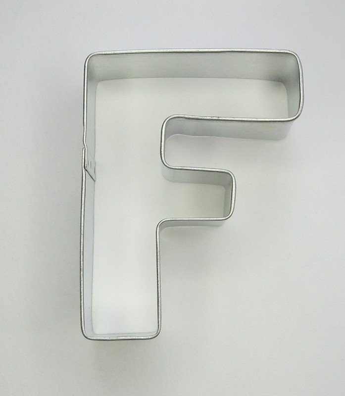 2⅞” Letter F Cookie Cutter Tin Steel Alphabet Shape Initial Fondant