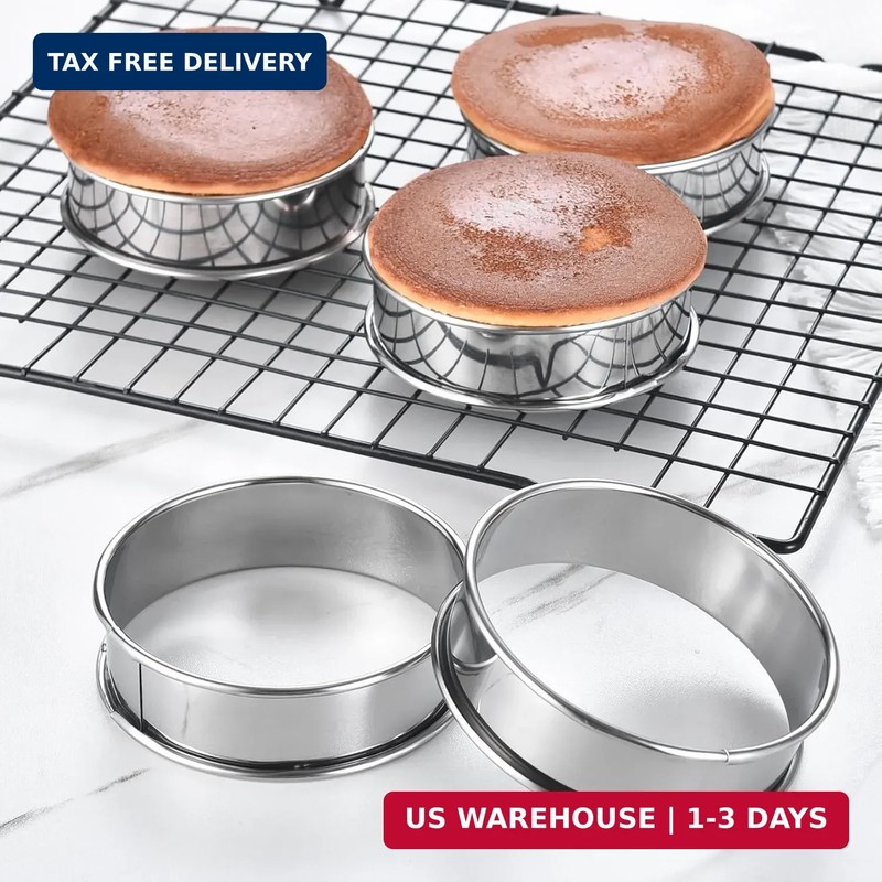 16Packs English Muffin Rings Crumpet Rings 4 inch Stainless Steel Double Rolled gallery