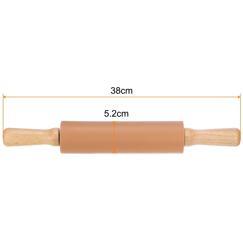 Silicone Rolling Pins for Baking 38cm x 5.2cm, Brown gallery