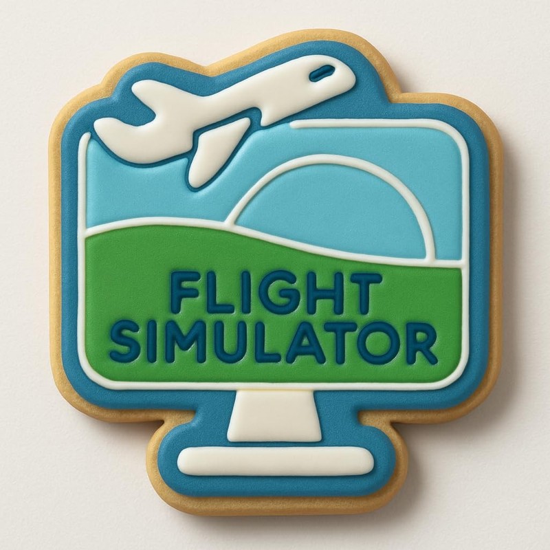 Flight Simulator Plane Screen Cookie Cutter – 4×4″ Creative Baking Tool