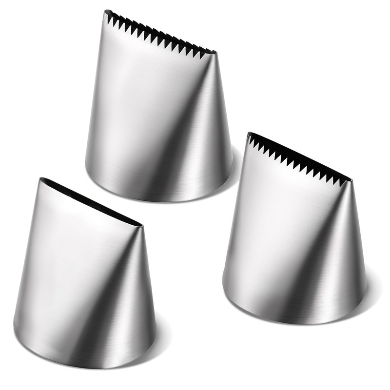 3 PCS Piping Tips Set Large Frosting Piping Kit Stainless Steel Cake Icing No...