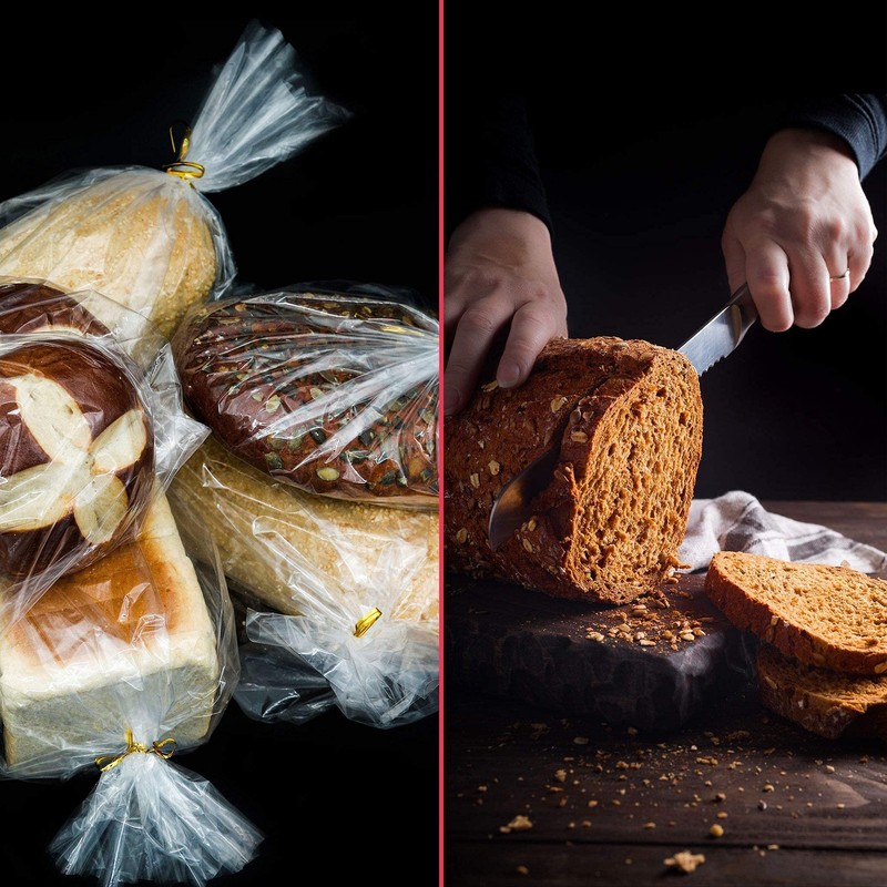 Bread Bags with Ties, Reusable,100 Clear Bags and 100 Ties, Bread Bags For Ho... gallery