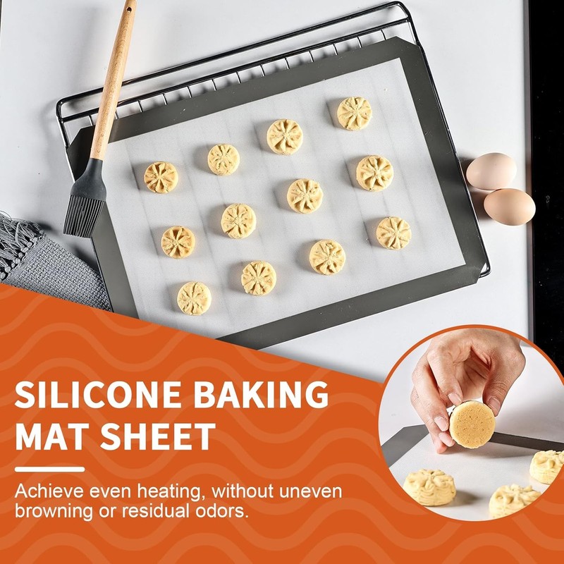 KitchenRaku 2-Pack Silicone Baking Mat, 2 Half Sheet, Brilliant White gallery